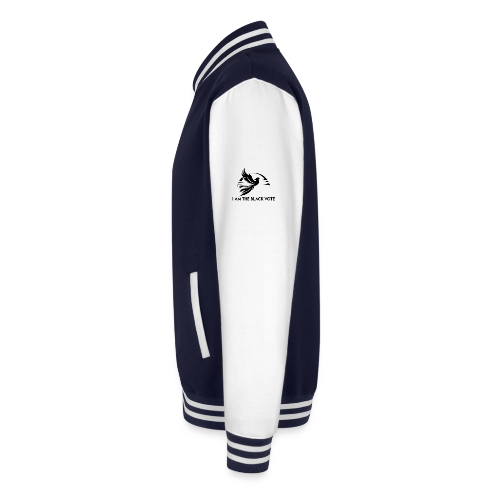 Stand Alone Letterman Jacket - navy/white