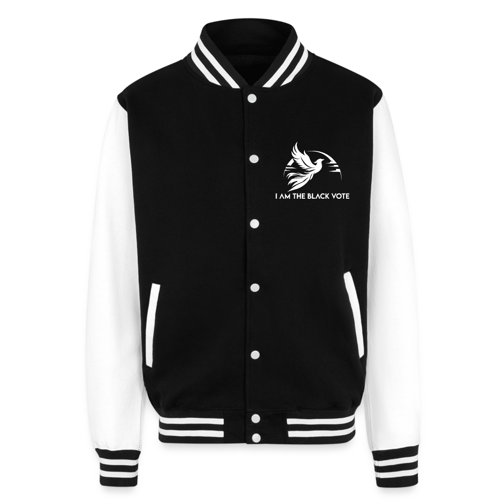 Stand Alone Letterman Jacket - black/white
