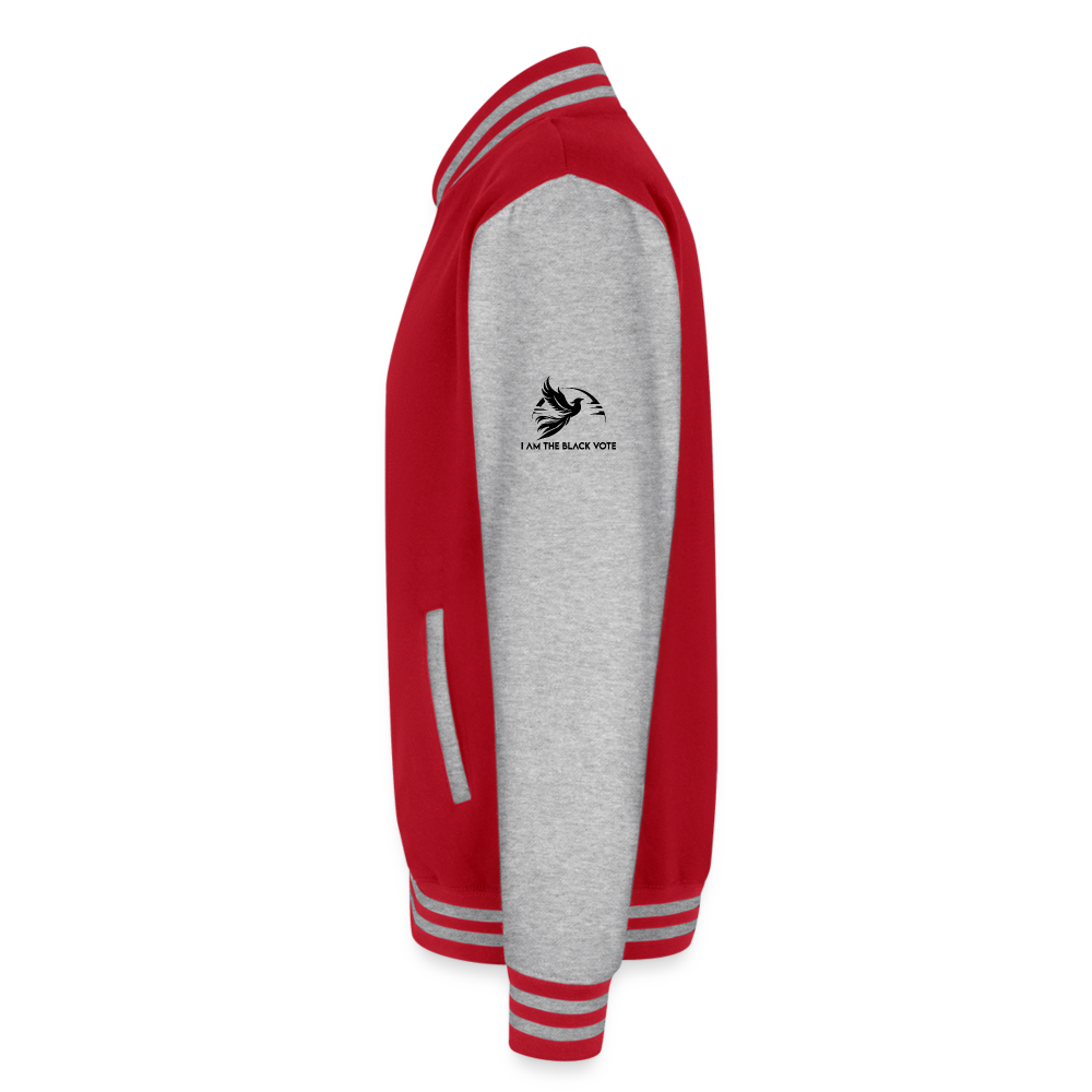 Stand Alone Letterman Jacket - red/heather grey