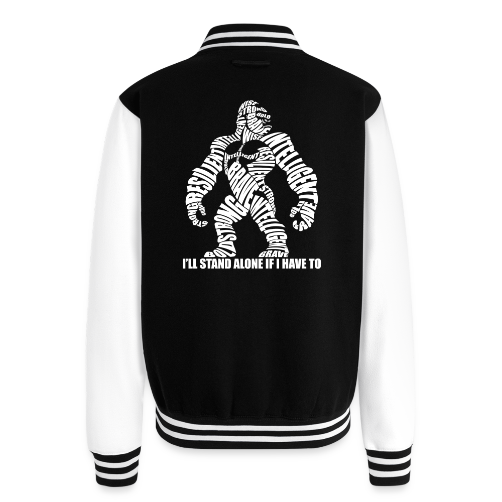 Stand Alone Letterman Jacket - black/white