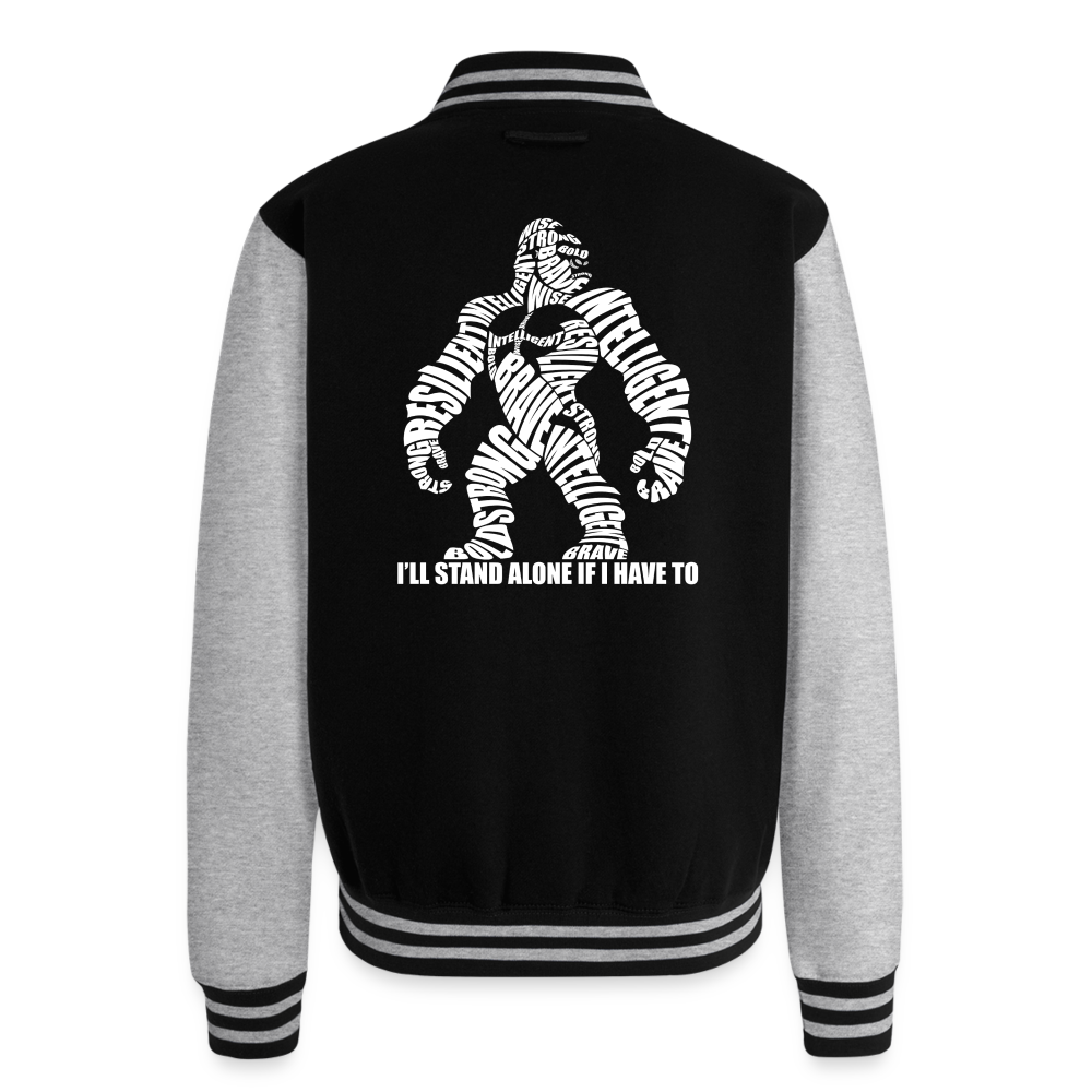 Stand Alone Letterman Jacket - black/heather grey