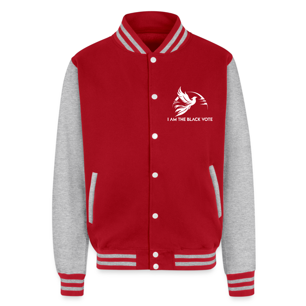 Stand Alone Letterman Jacket - red/heather grey