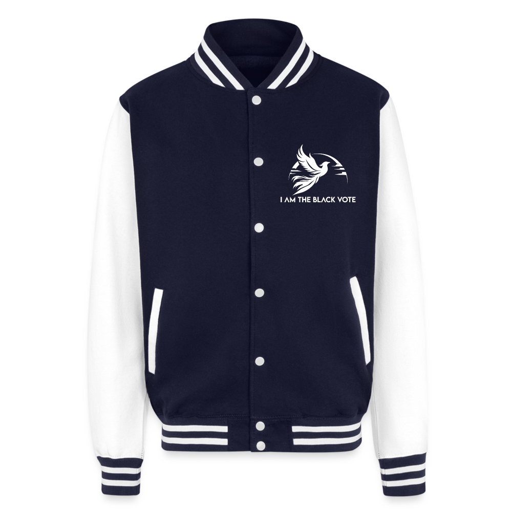 Stand Alone Letterman Jacket - navy/white