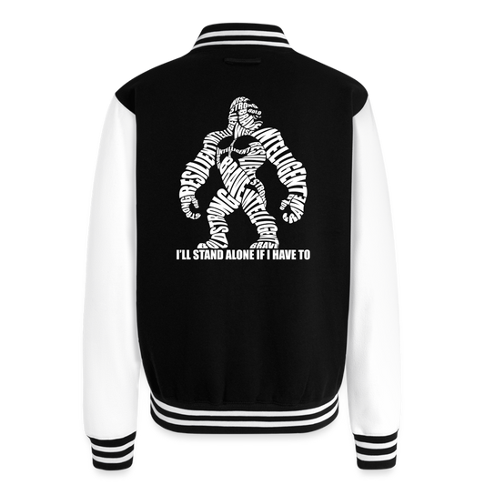 Stand Alone Letterman Jacket - black/white
